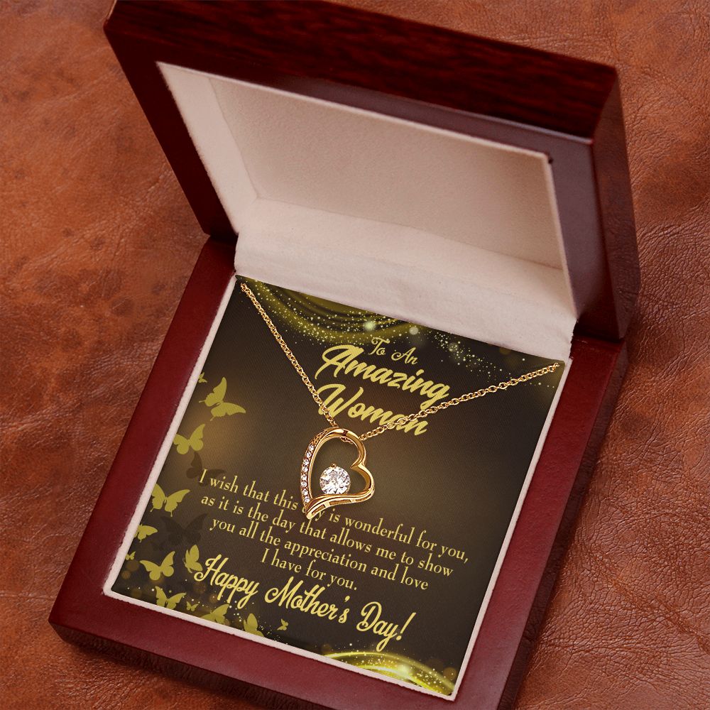To Mom Wish This Day Forever Necklace w Message Card-Express Your Love Gifts