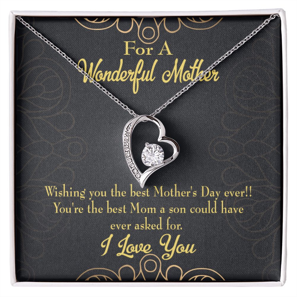 To Mom Wishing You Forever Necklace w Message Card-Express Your Love Gifts