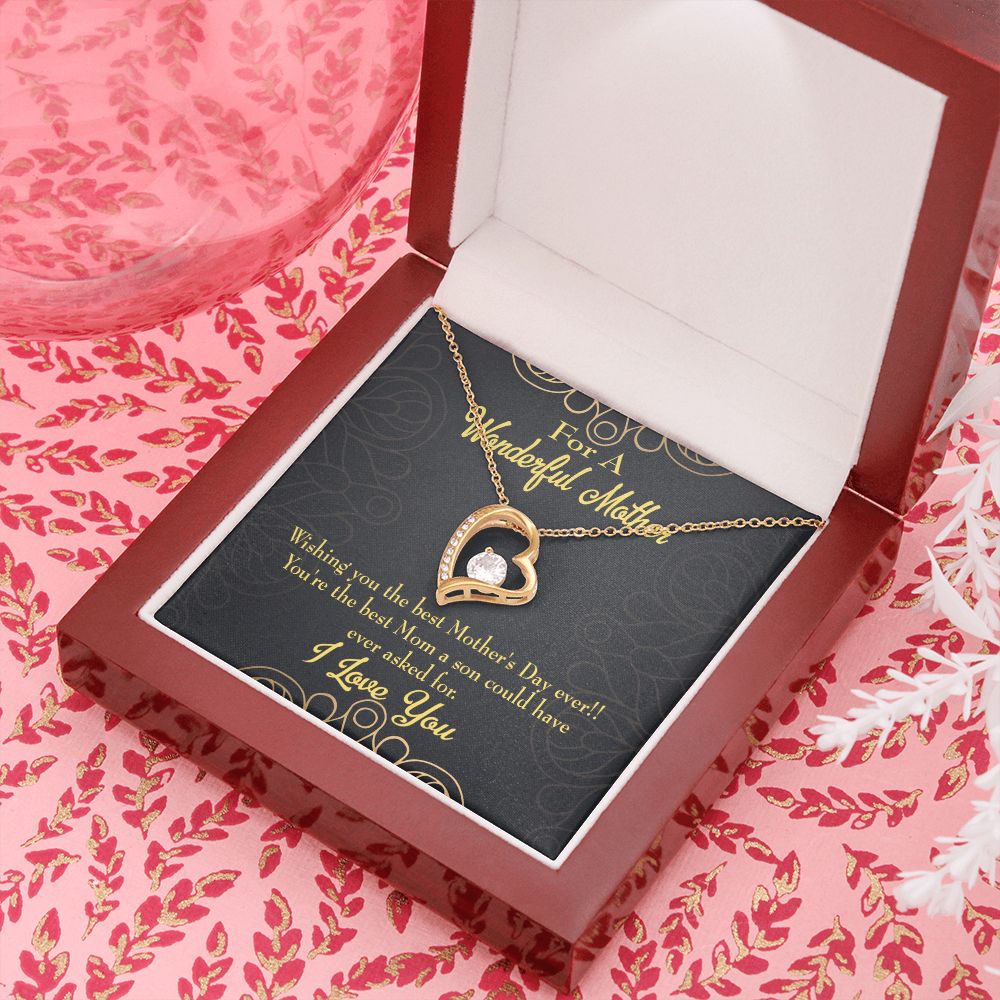 To Mom Wishing You Forever Necklace w Message Card-Express Your Love Gifts