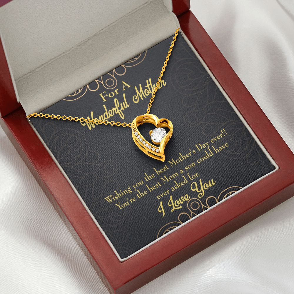 To Mom Wishing You Forever Necklace w Message Card-Express Your Love Gifts