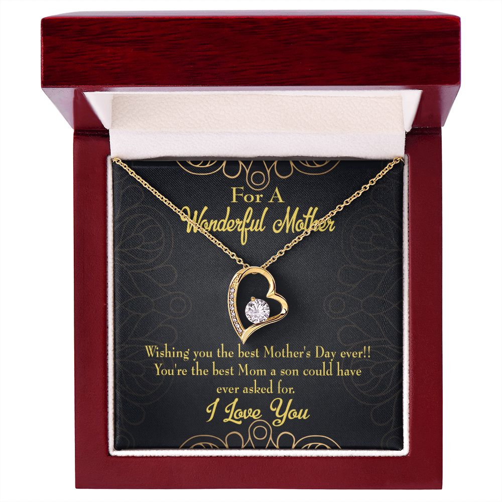 To Mom Wishing You Forever Necklace w Message Card-Express Your Love Gifts