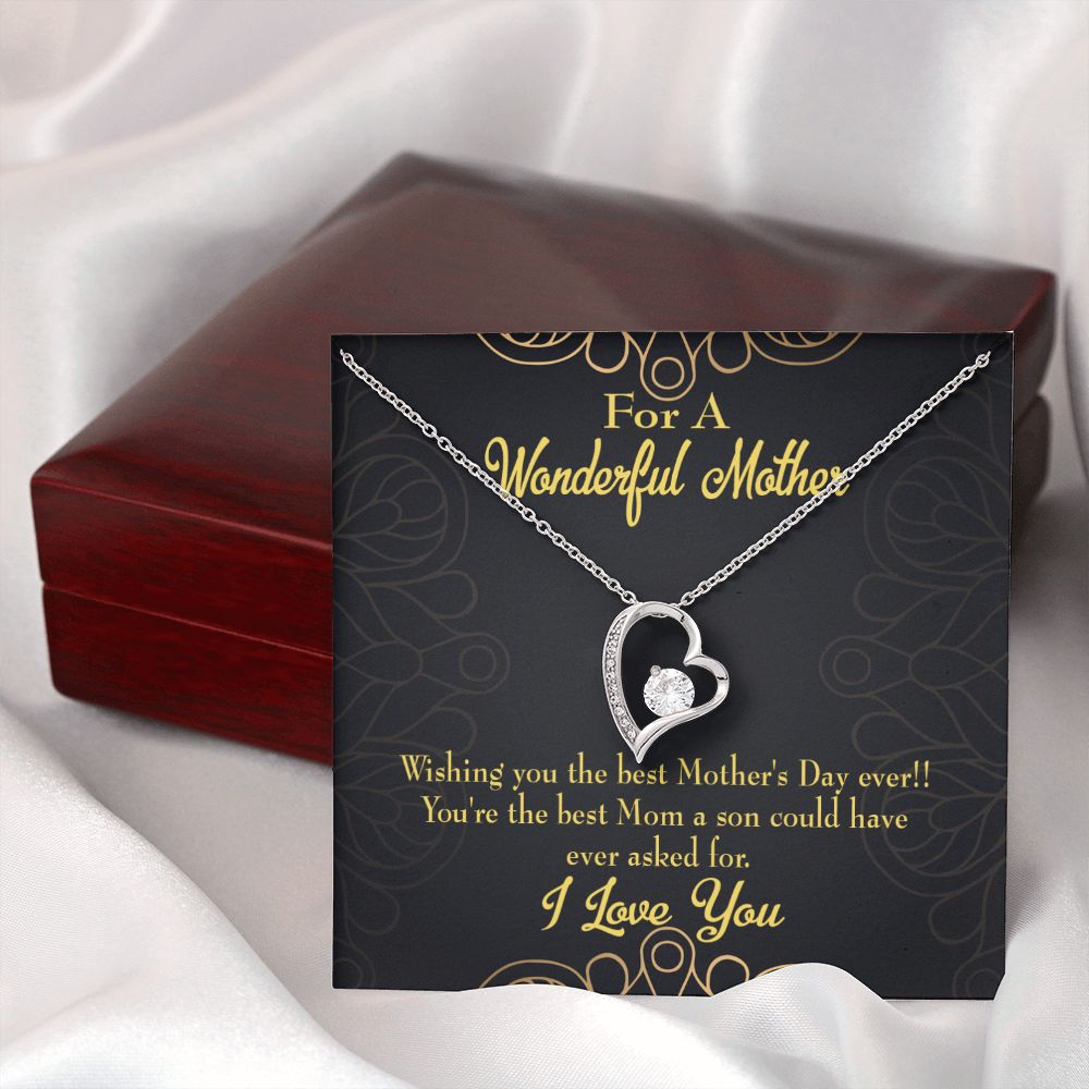 To Mom Wishing You Forever Necklace w Message Card-Express Your Love Gifts