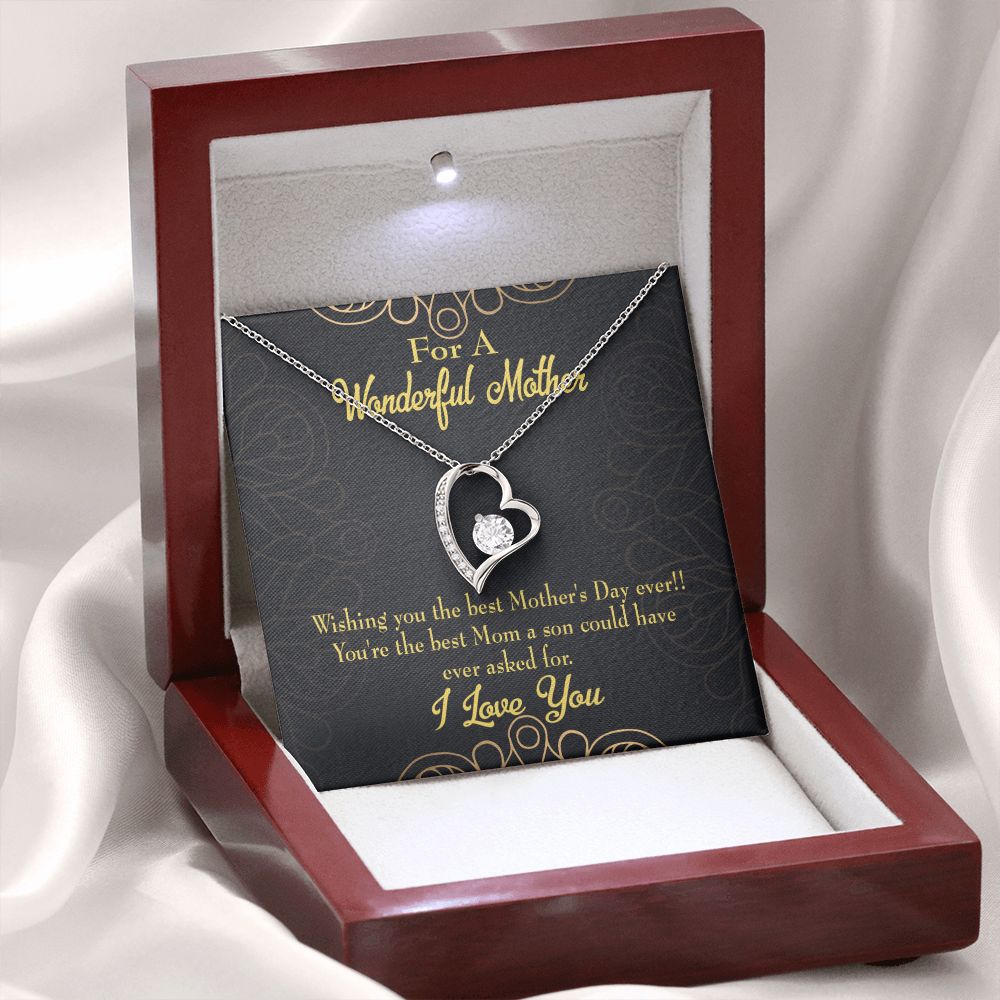 To Mom Wishing You Forever Necklace w Message Card-Express Your Love Gifts