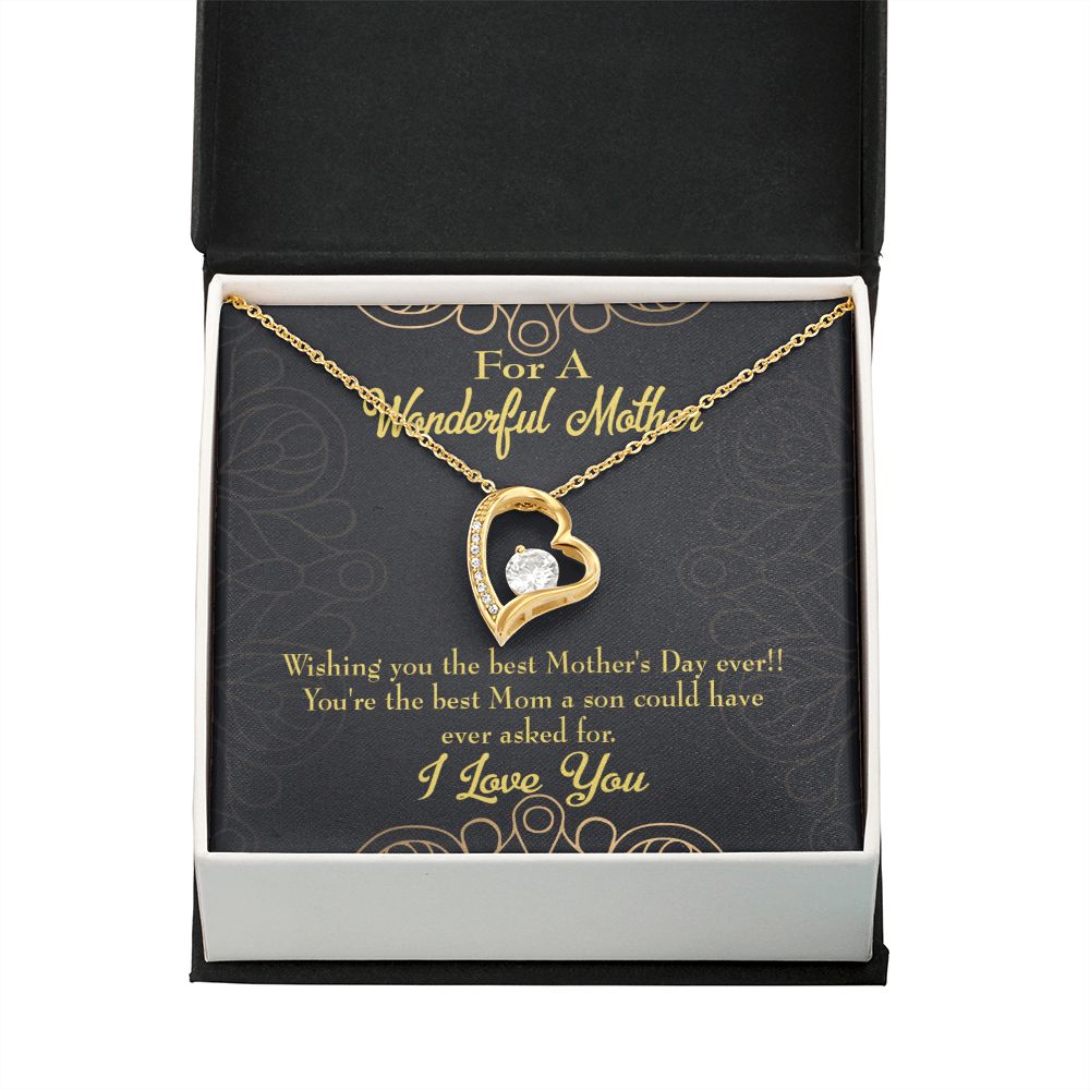 To Mom Wishing You Forever Necklace w Message Card-Express Your Love Gifts