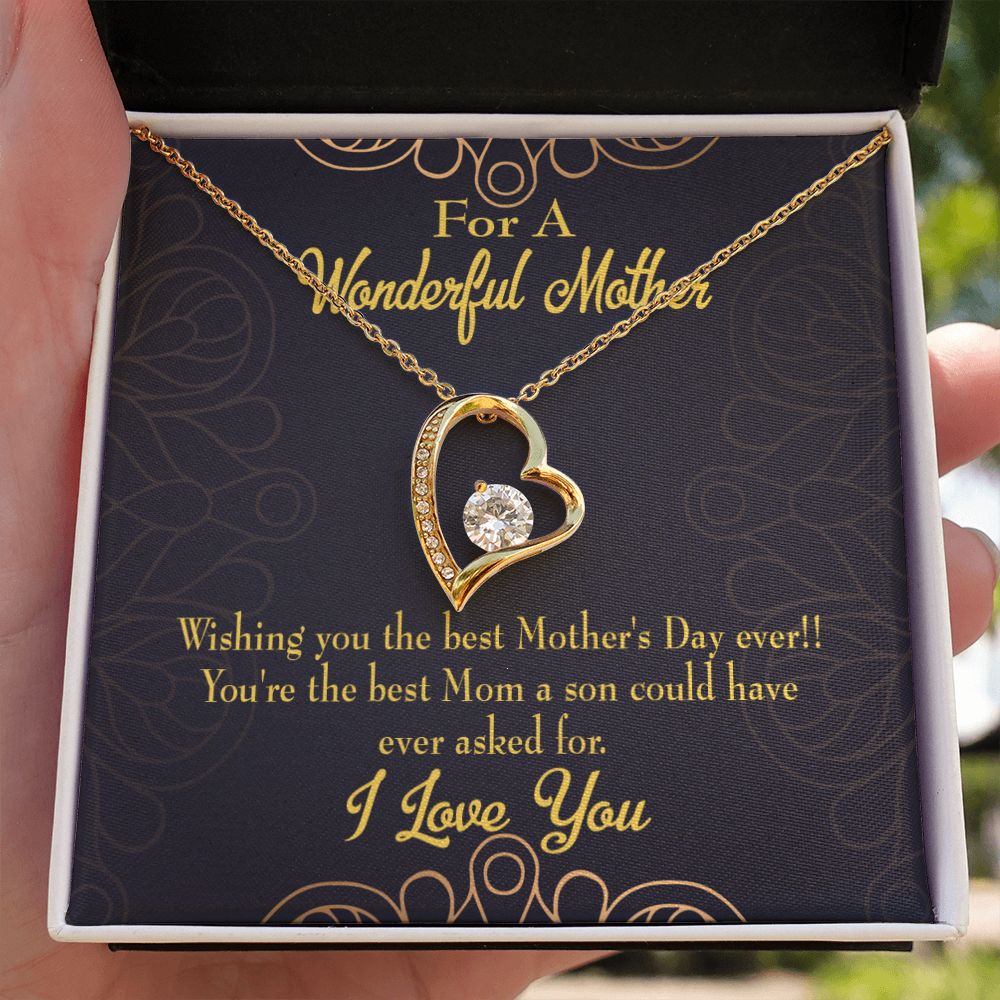 To Mom Wishing You Forever Necklace w Message Card-Express Your Love Gifts