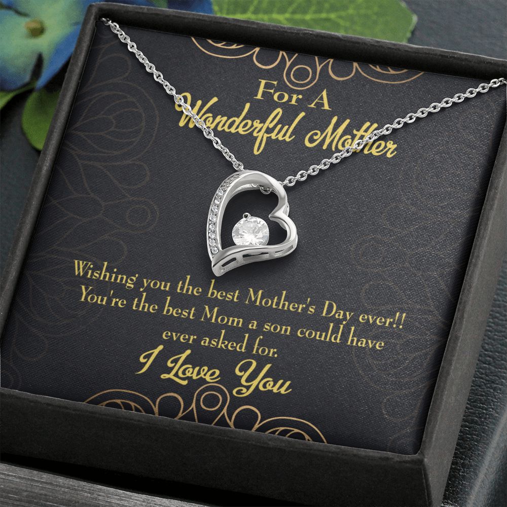 To Mom Wishing You Forever Necklace w Message Card-Express Your Love Gifts