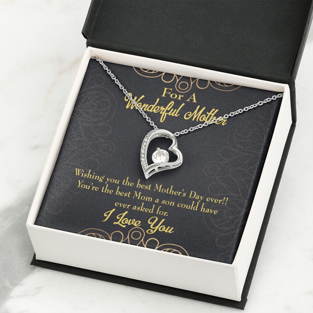 To Mom Wishing You Forever Necklace w Message Card-Express Your Love Gifts