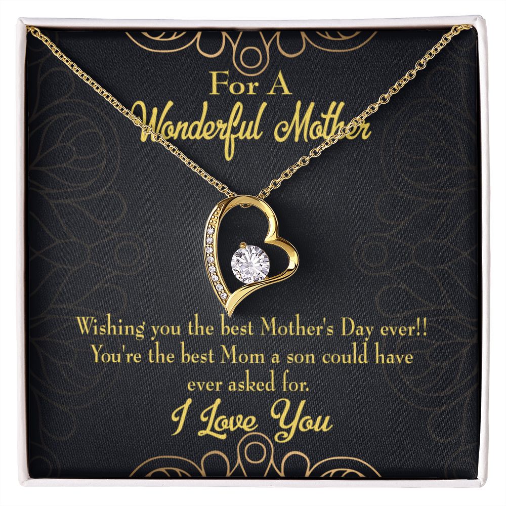 To Mom Wishing You Forever Necklace w Message Card-Express Your Love Gifts