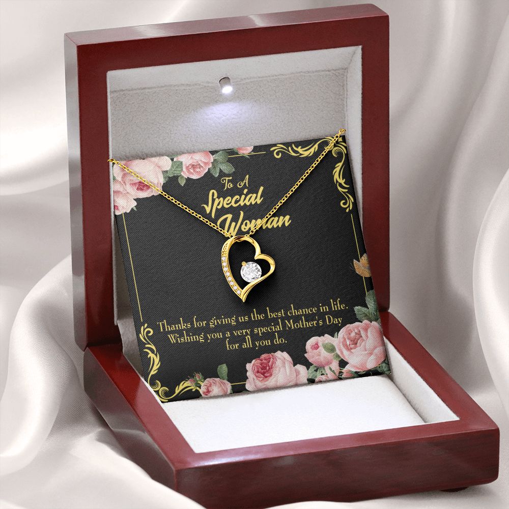 To Mom Wishing You Mom Forever Necklace w Message Card-Express Your Love Gifts