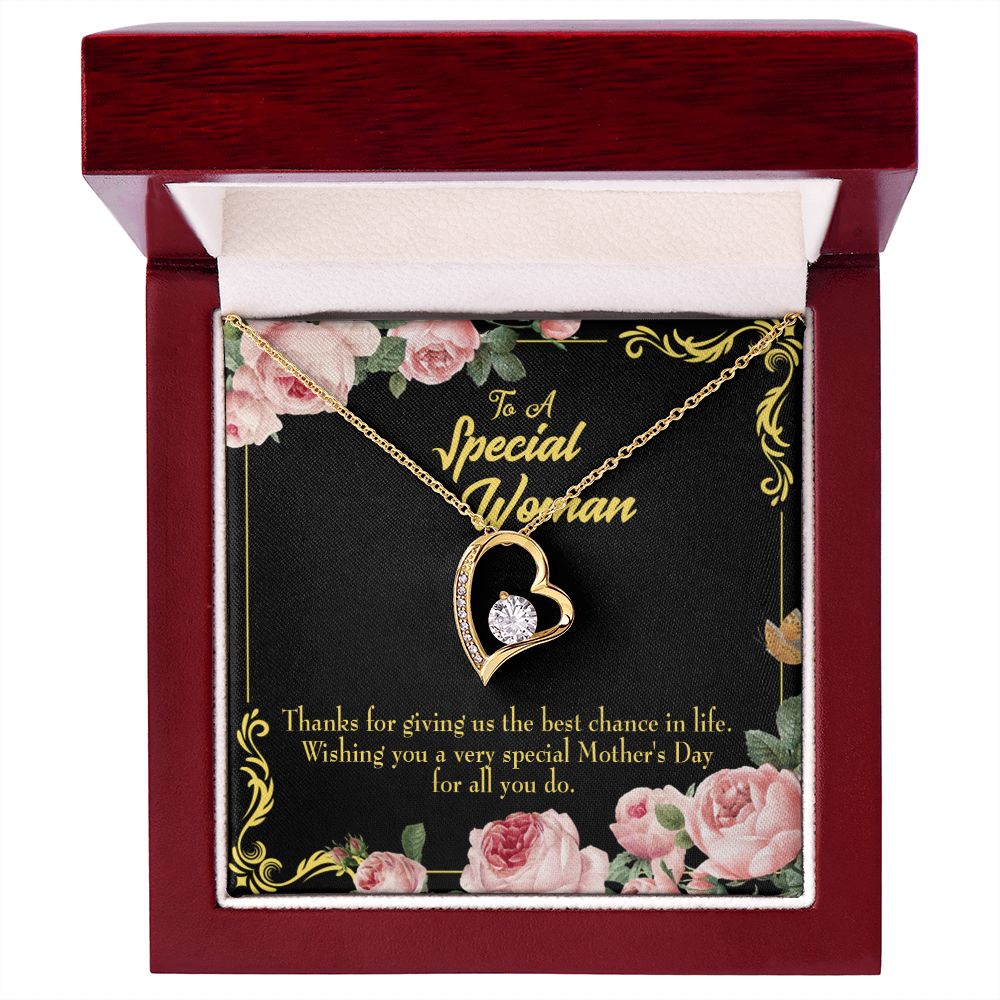 To Mom Wishing You Mom Forever Necklace w Message Card-Express Your Love Gifts