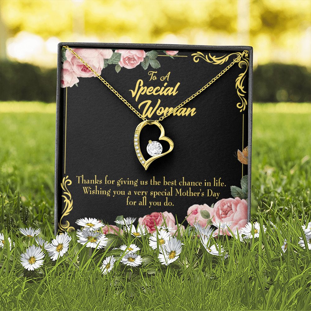 To Mom Wishing You Mom Forever Necklace w Message Card-Express Your Love Gifts