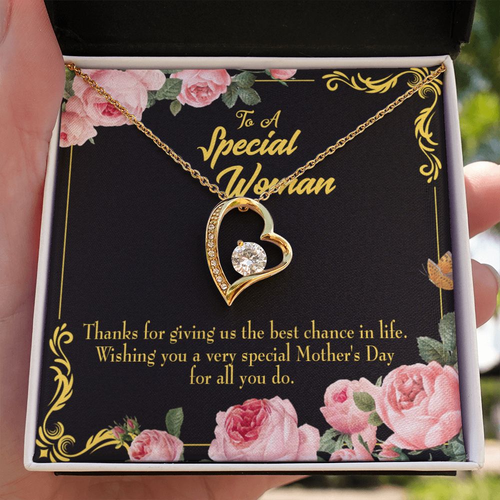 To Mom Wishing You Mom Forever Necklace w Message Card-Express Your Love Gifts