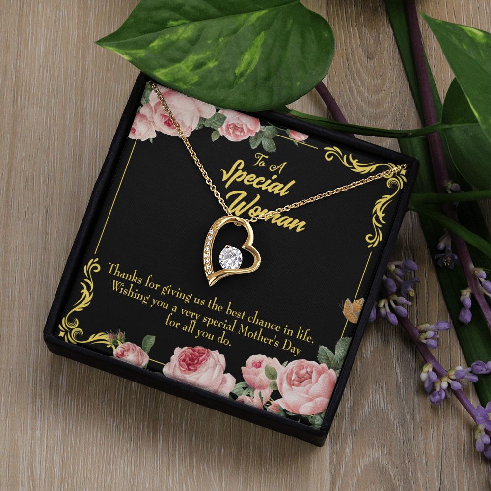 To Mom Wishing You Mom Forever Necklace w Message Card-Express Your Love Gifts