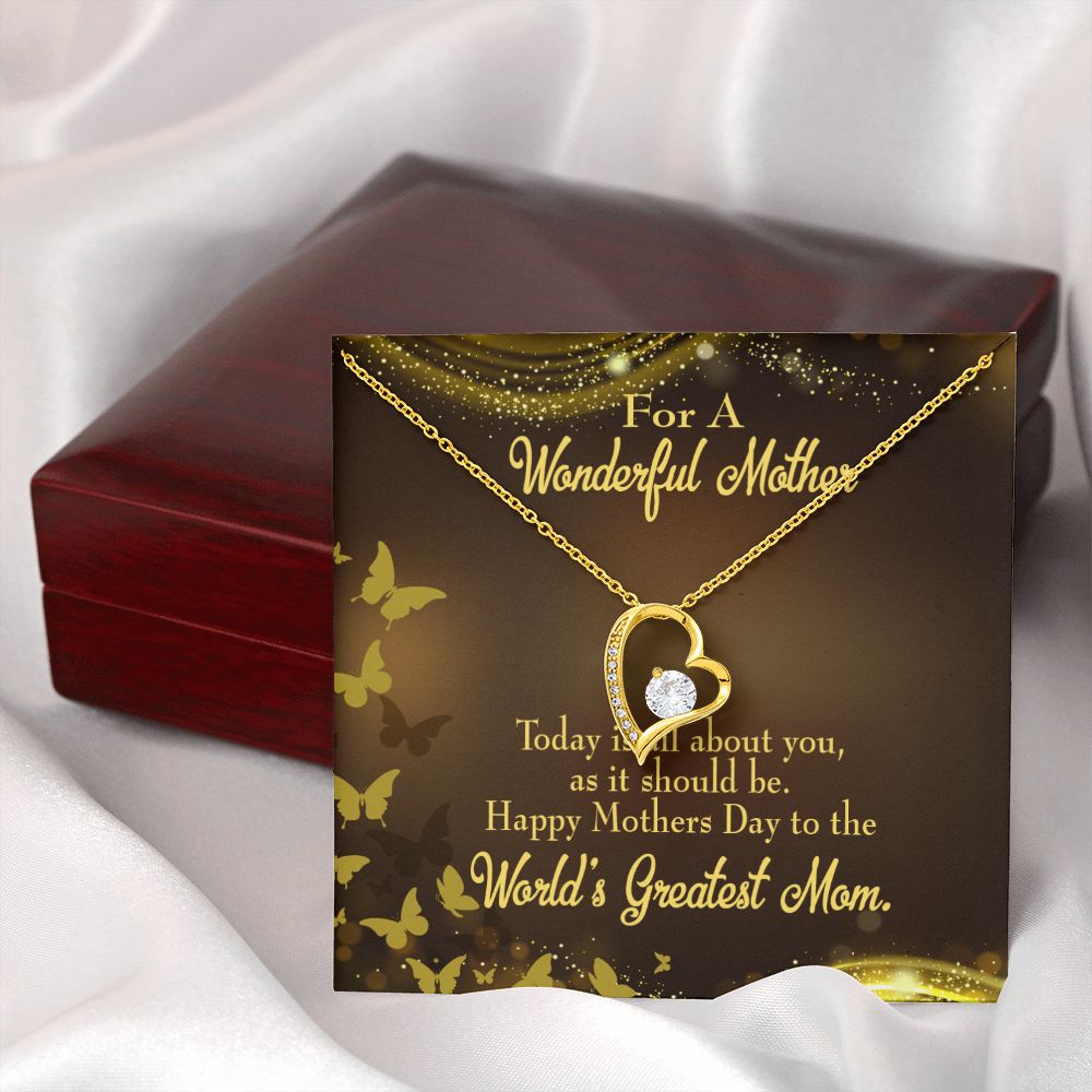 To Mom Wonderful Mother Forever Necklace w Message Card-Express Your Love Gifts