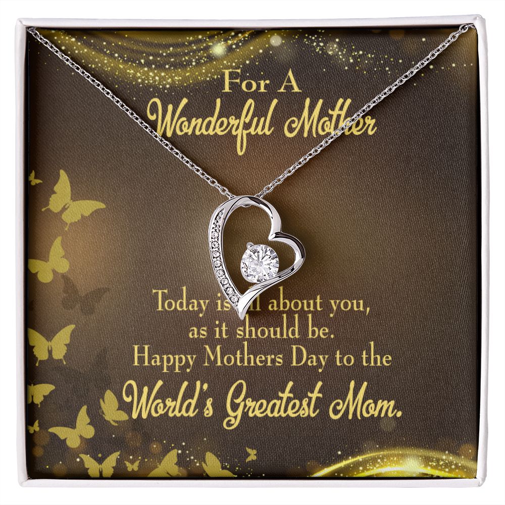 To Mom Wonderful Mother Forever Necklace w Message Card-Express Your Love Gifts