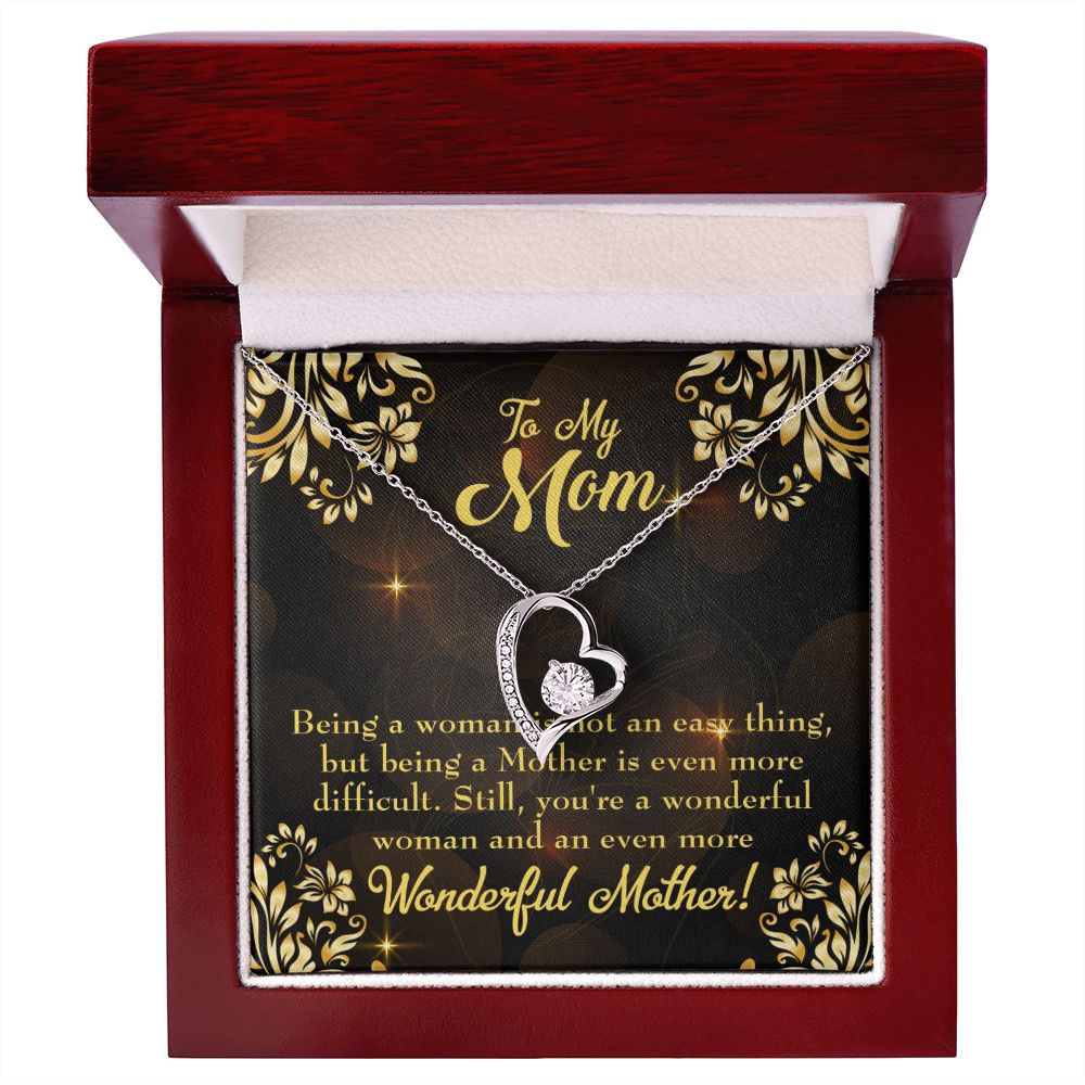 To Mom Wonderful Woman Mother Forever Necklace w Message Card-Express Your Love Gifts