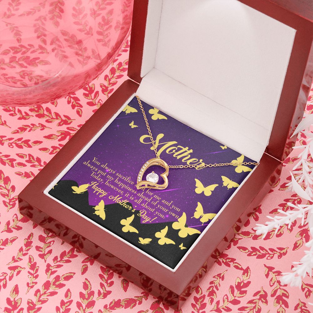 To Mom You Always Sacrifice Forever Necklace w Message Card-Express Your Love Gifts