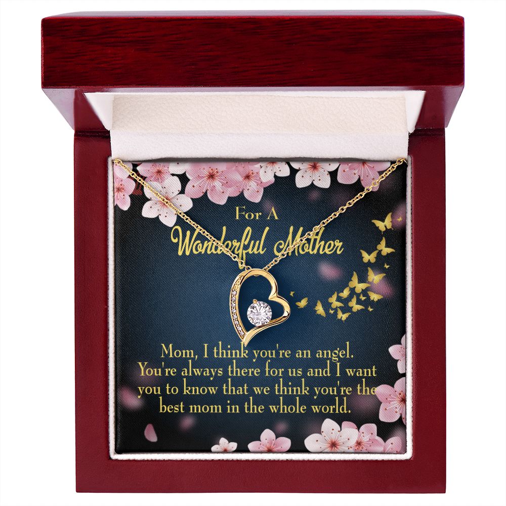 To Mom You're an Angel Forever Necklace w Message Card-Express Your Love Gifts