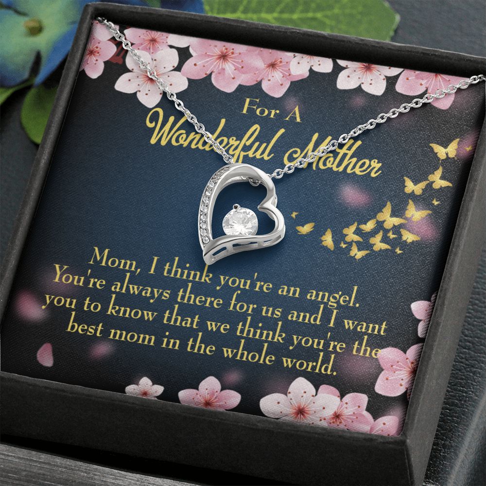 To Mom You're an Angel Forever Necklace w Message Card-Express Your Love Gifts