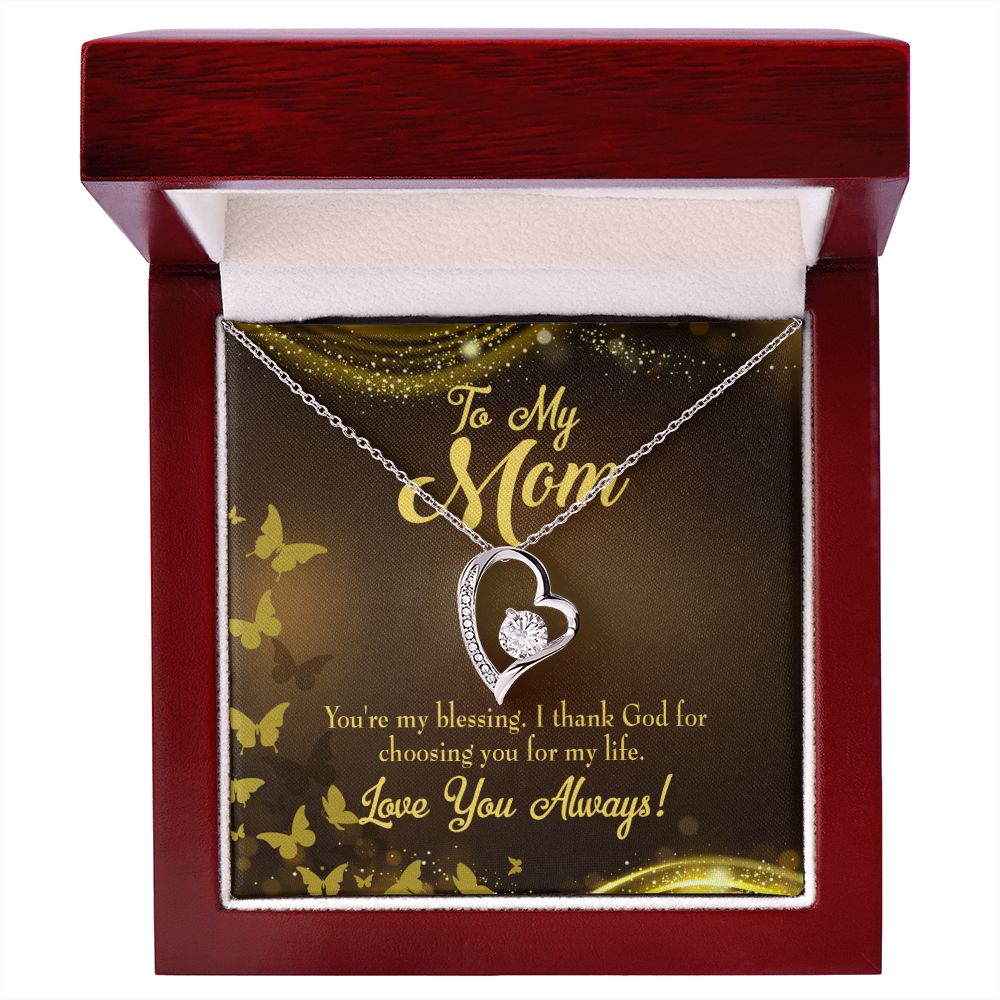 To Mom You're My Blessing Forever Necklace w Message Card-Express Your Love Gifts