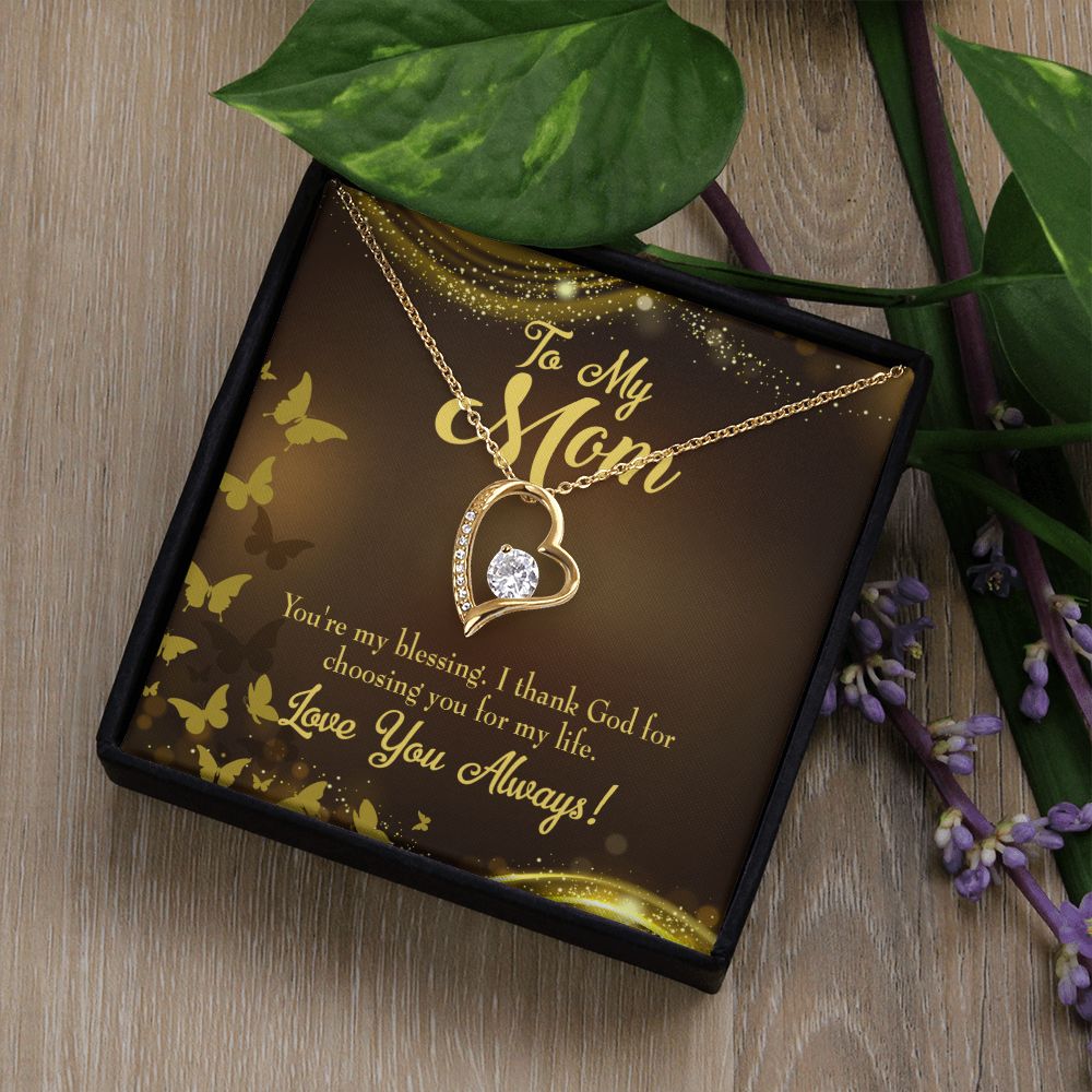 To Mom You're My Blessing Forever Necklace w Message Card-Express Your Love Gifts