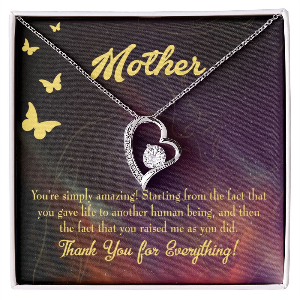 To Mom You're Simply Amazing Forever Necklace w Message Card-Express Your Love Gifts