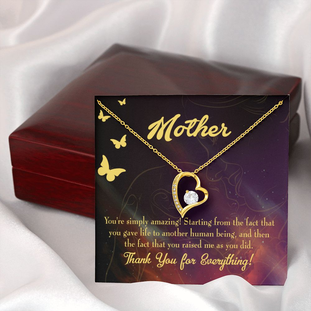 To Mom You're Simply Amazing Forever Necklace w Message Card-Express Your Love Gifts