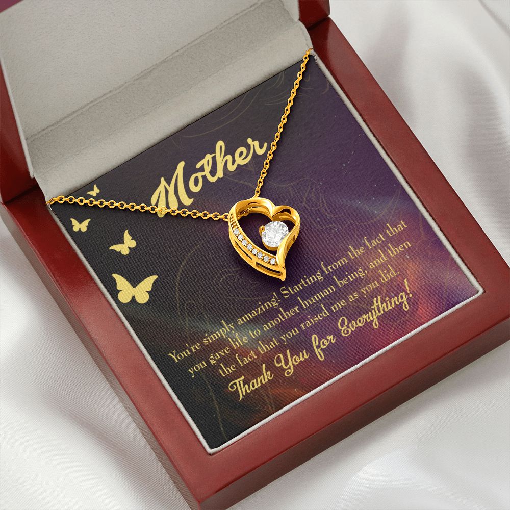 To Mom You're Simply Amazing Forever Necklace w Message Card-Express Your Love Gifts