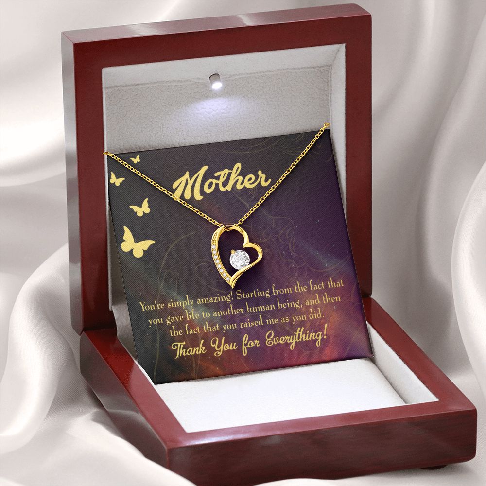 To Mom You're Simply Amazing Forever Necklace w Message Card-Express Your Love Gifts