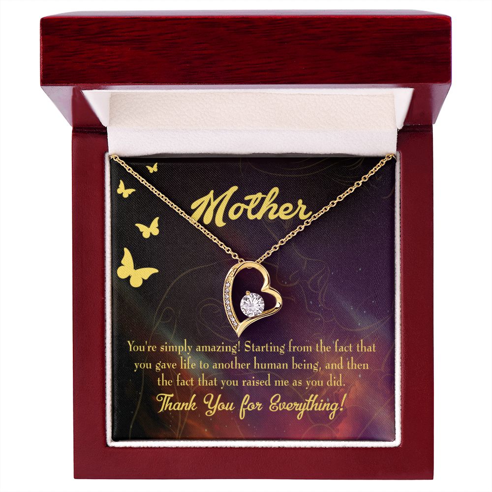 To Mom You're Simply Amazing Forever Necklace w Message Card-Express Your Love Gifts