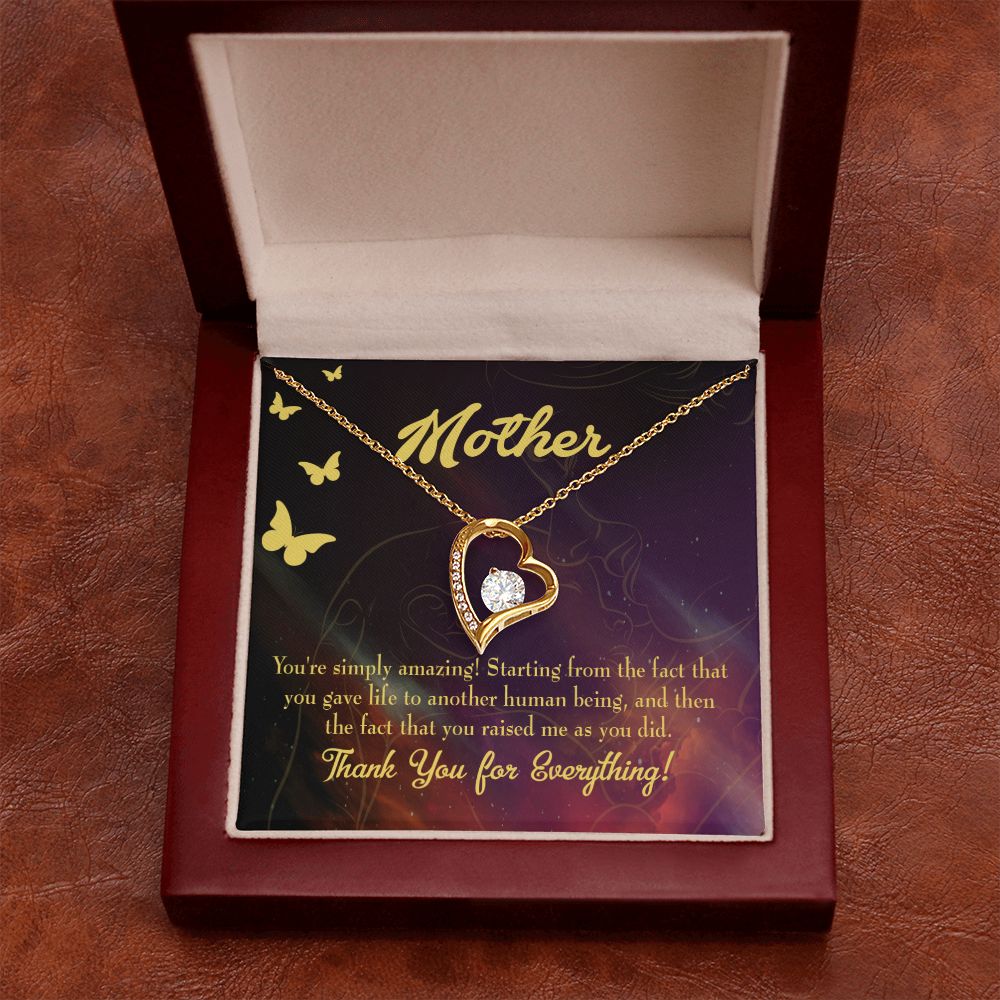 To Mom You're Simply Amazing Forever Necklace w Message Card-Express Your Love Gifts