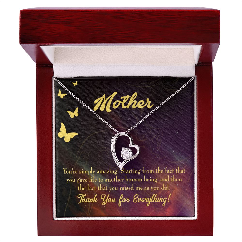 To Mom You're Simply Amazing Forever Necklace w Message Card-Express Your Love Gifts