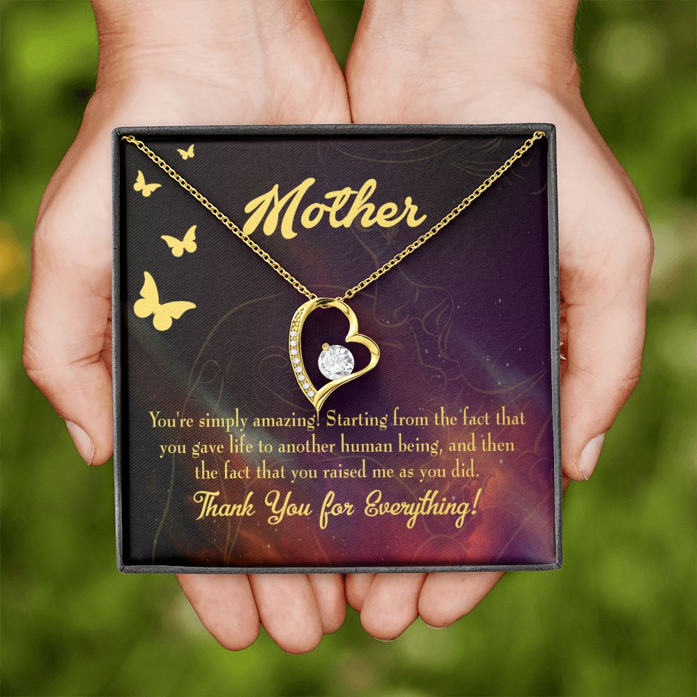 To Mom You're Simply Amazing Forever Necklace w Message Card-Express Your Love Gifts