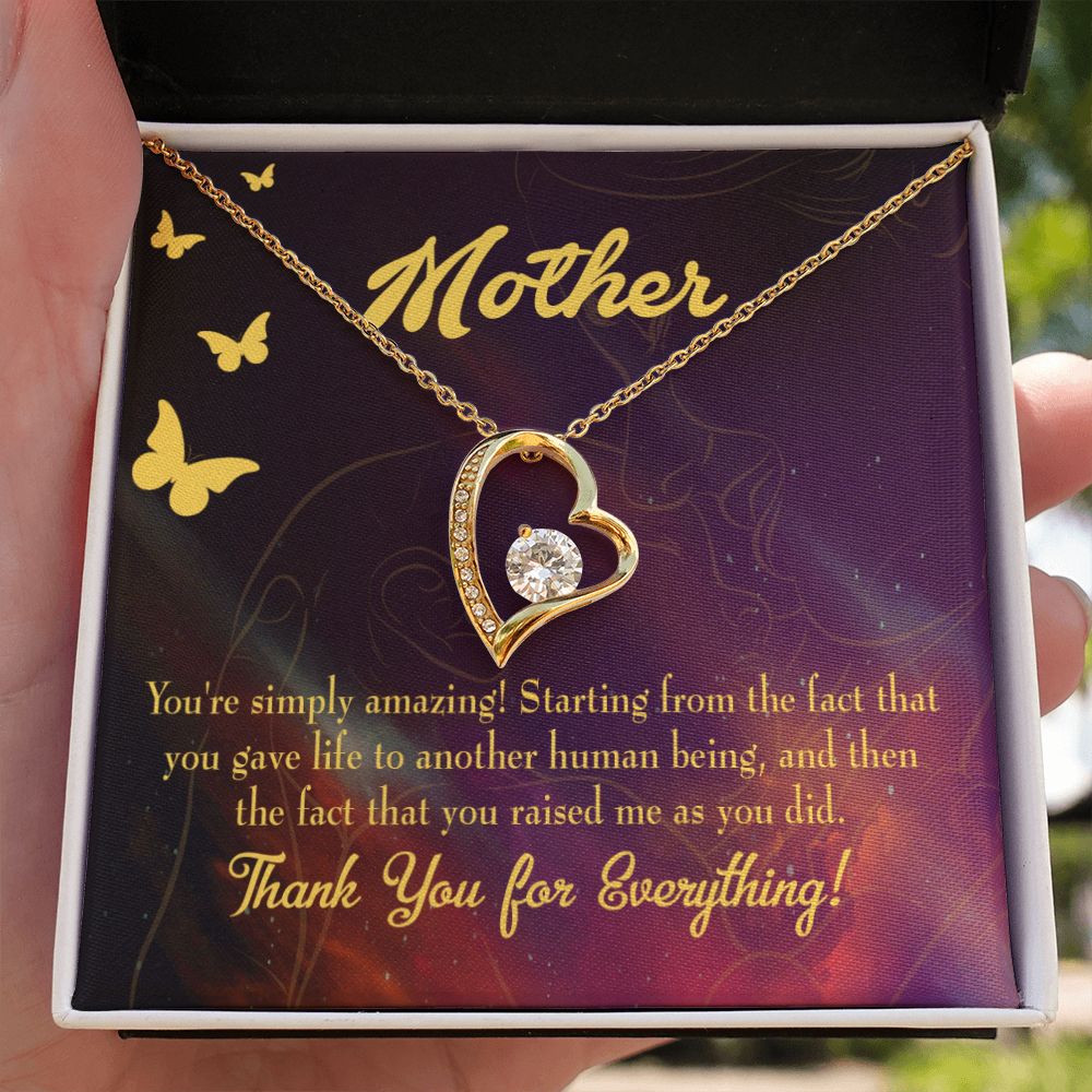 To Mom You're Simply Amazing Forever Necklace w Message Card-Express Your Love Gifts