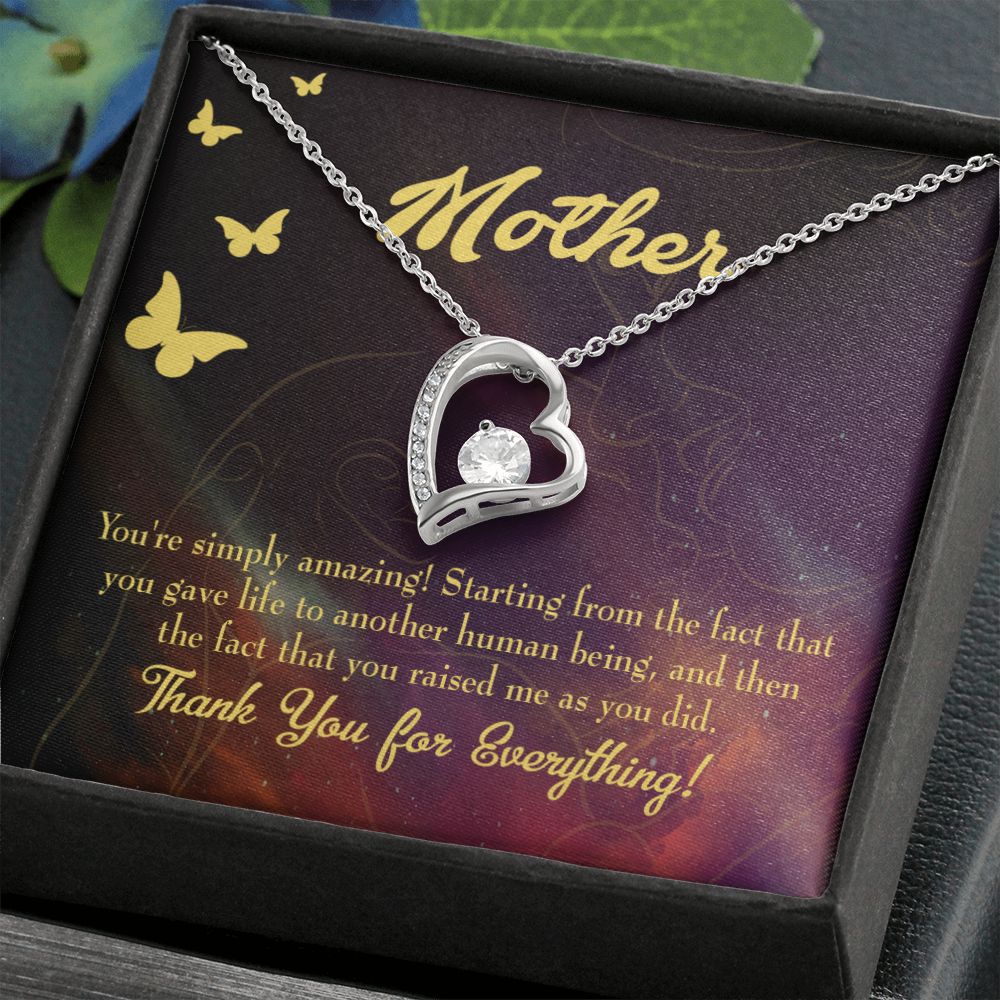 To Mom You're Simply Amazing Forever Necklace w Message Card-Express Your Love Gifts