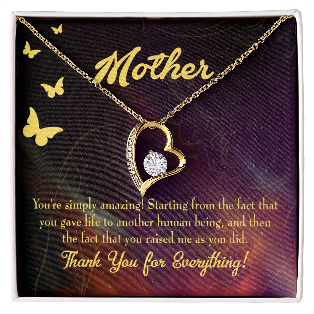 To Mom You're Simply Amazing Forever Necklace w Message Card-Express Your Love Gifts