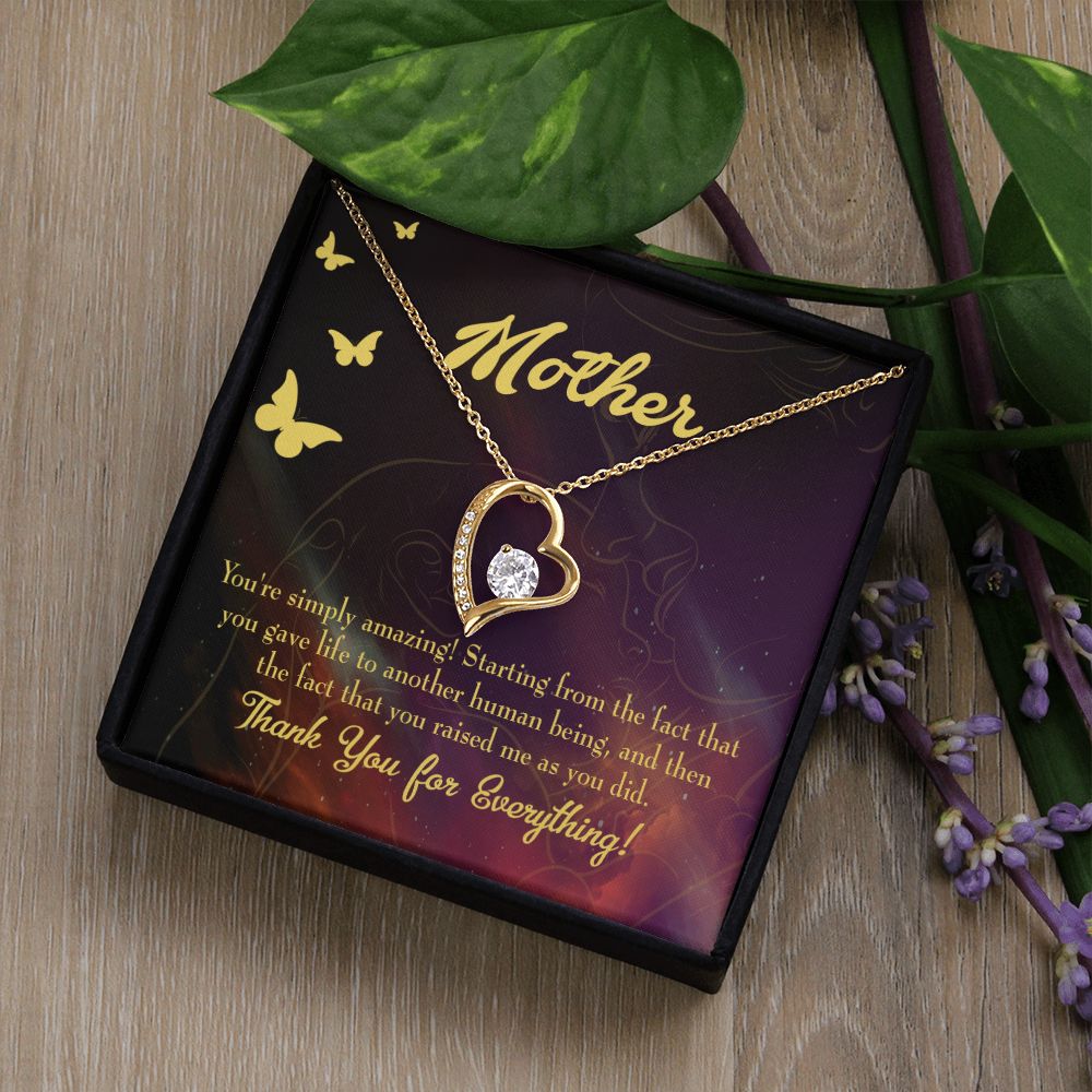 To Mom You're Simply Amazing Forever Necklace w Message Card-Express Your Love Gifts