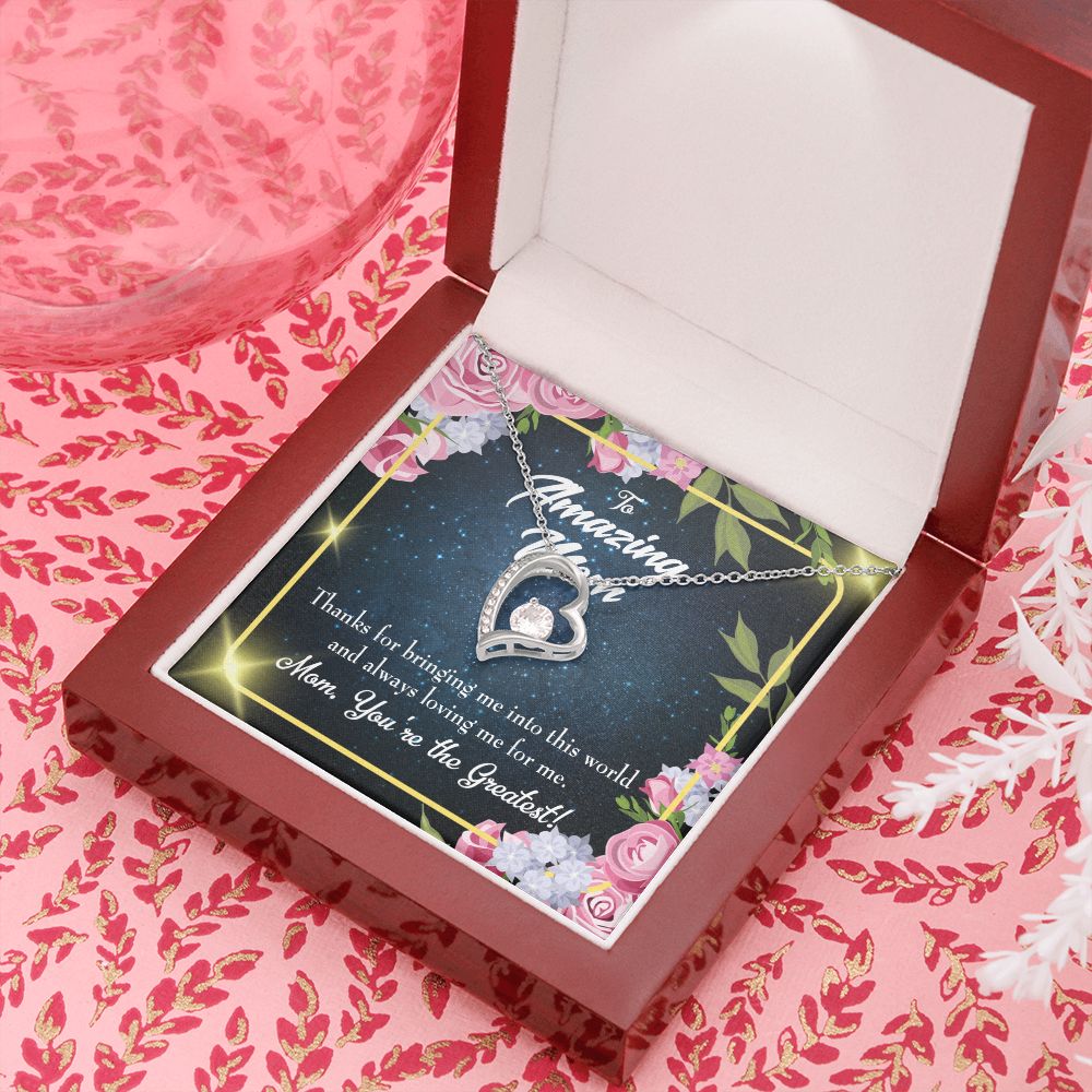 To Mom You're the Greatest Forever Necklace w Message Card-Express Your Love Gifts