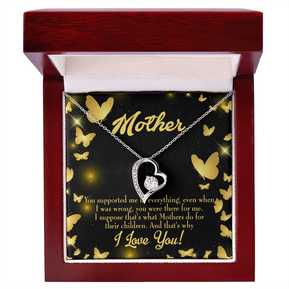 To Mom You Supported Me Forever Necklace w Message Card-Express Your Love Gifts