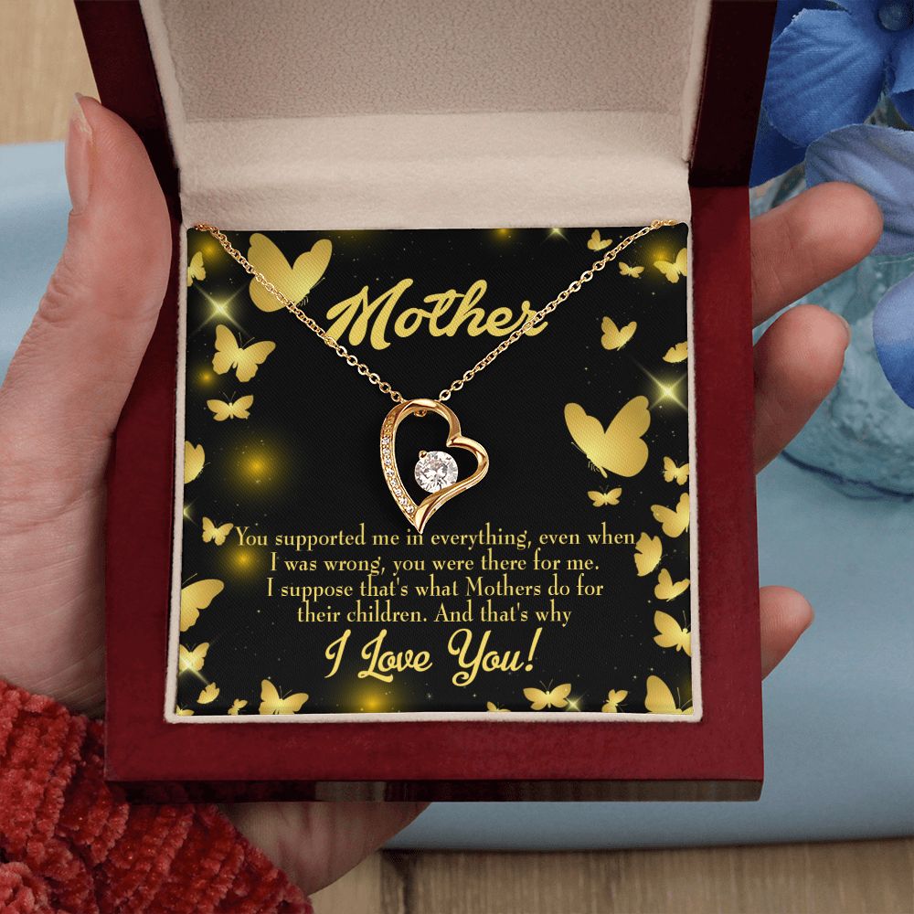To Mom You Supported Me Forever Necklace w Message Card-Express Your Love Gifts