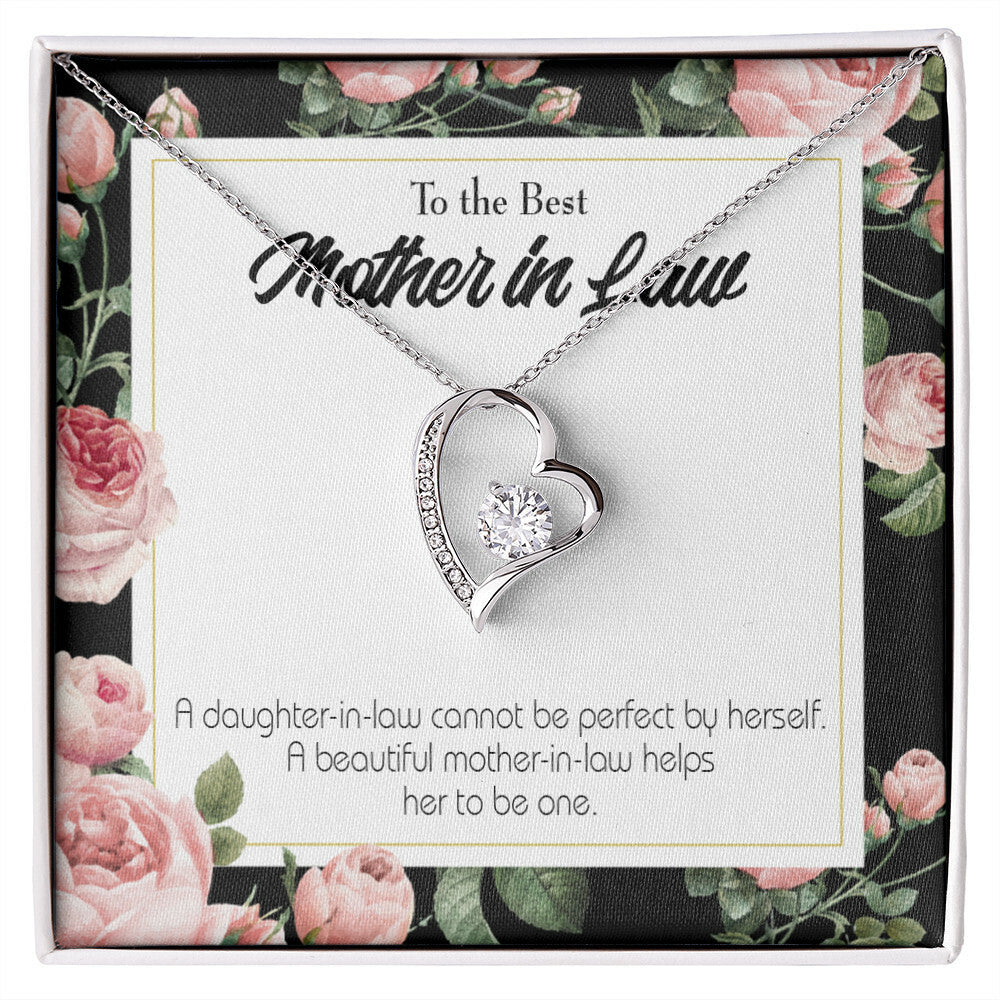 To Mother-in-Law Cannot Be Perfect Forever Necklace w Message Card-Express Your Love Gifts