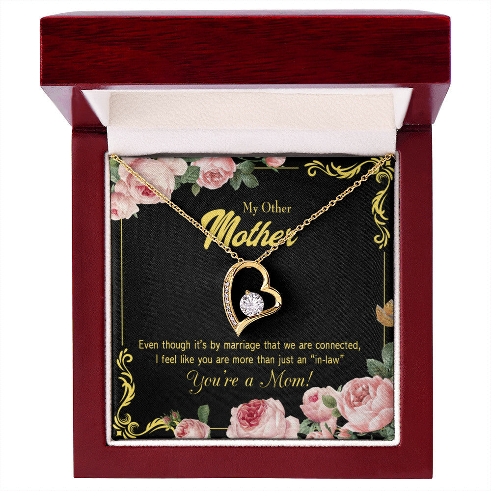 To Mother-in-Law Connected Forever Necklace w Message Card-Express Your Love Gifts