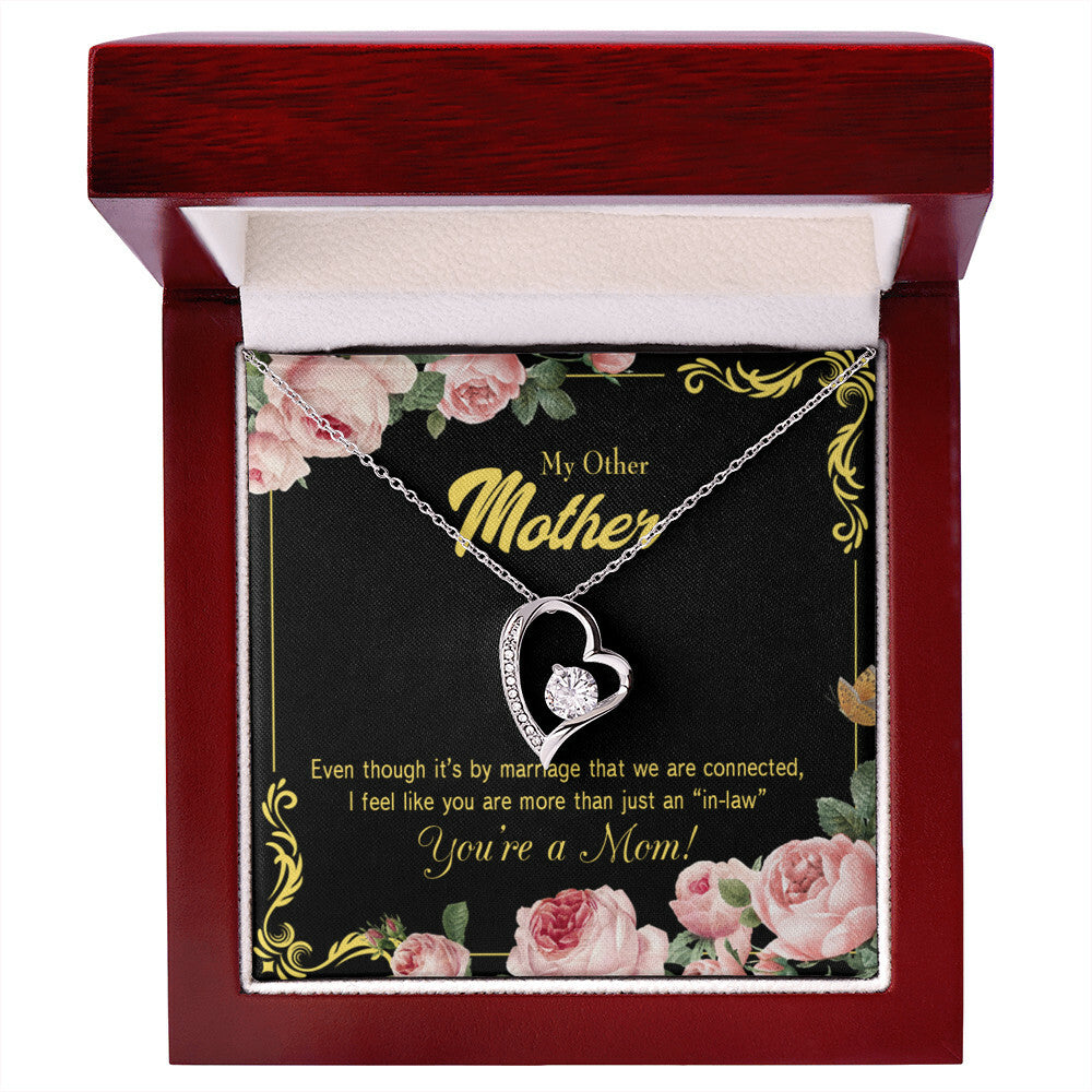 To Mother-in-Law Connected Forever Necklace w Message Card-Express Your Love Gifts