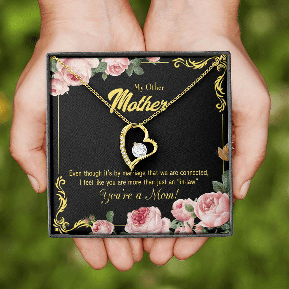 To Mother-in-Law Connected Forever Necklace w Message Card-Express Your Love Gifts