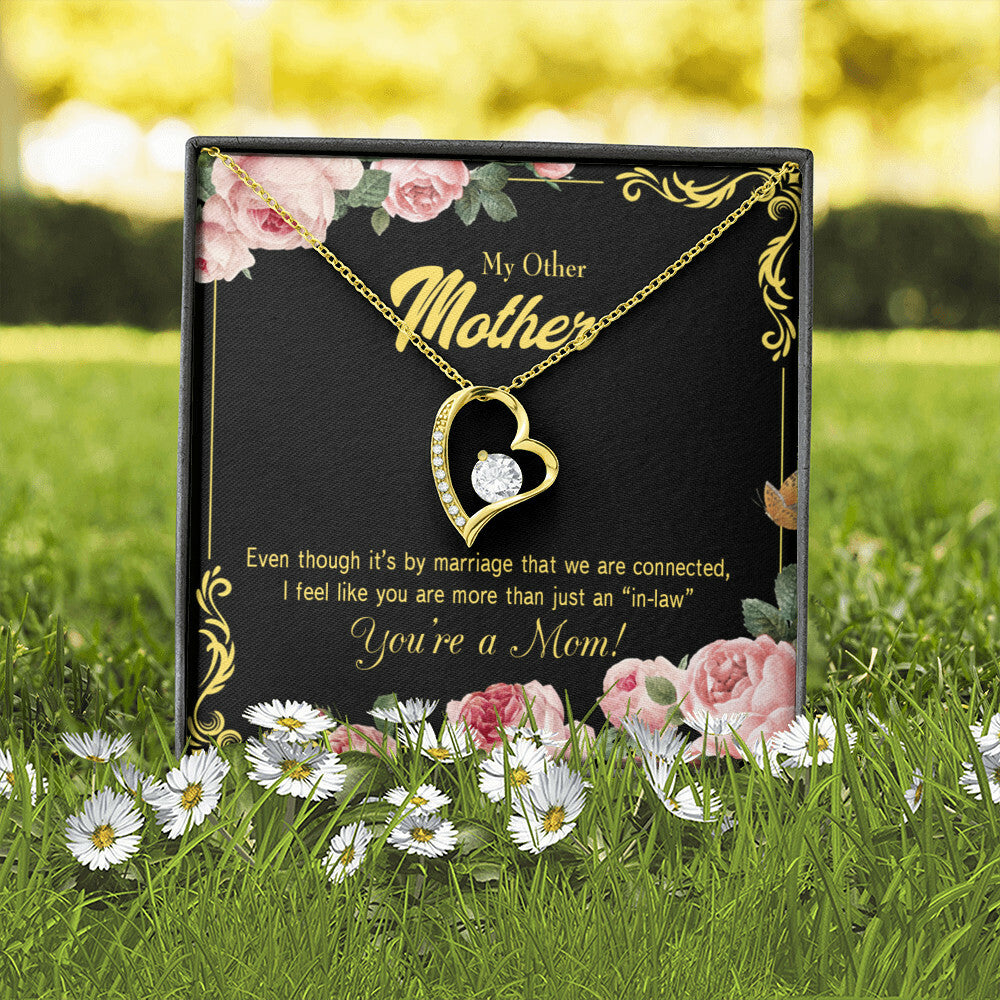 To Mother-in-Law Connected Forever Necklace w Message Card-Express Your Love Gifts