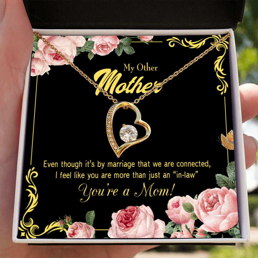 To Mother-in-Law Connected Forever Necklace w Message Card-Express Your Love Gifts