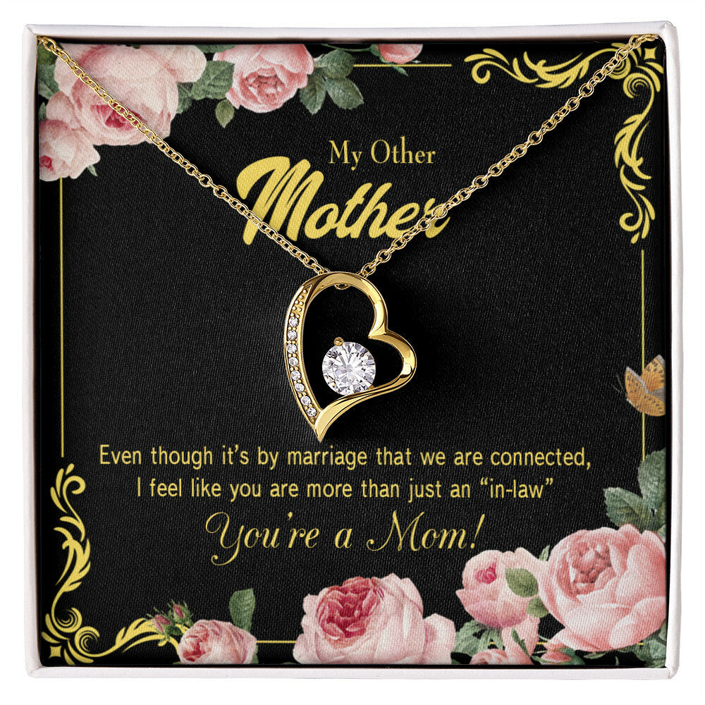 To Mother-in-Law Connected Forever Necklace w Message Card-Express Your Love Gifts