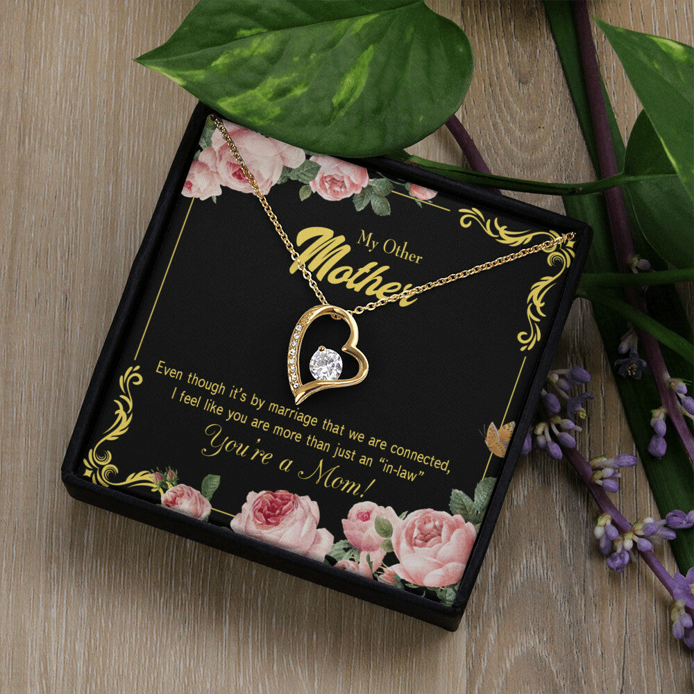 To Mother-in-Law Connected Forever Necklace w Message Card-Express Your Love Gifts