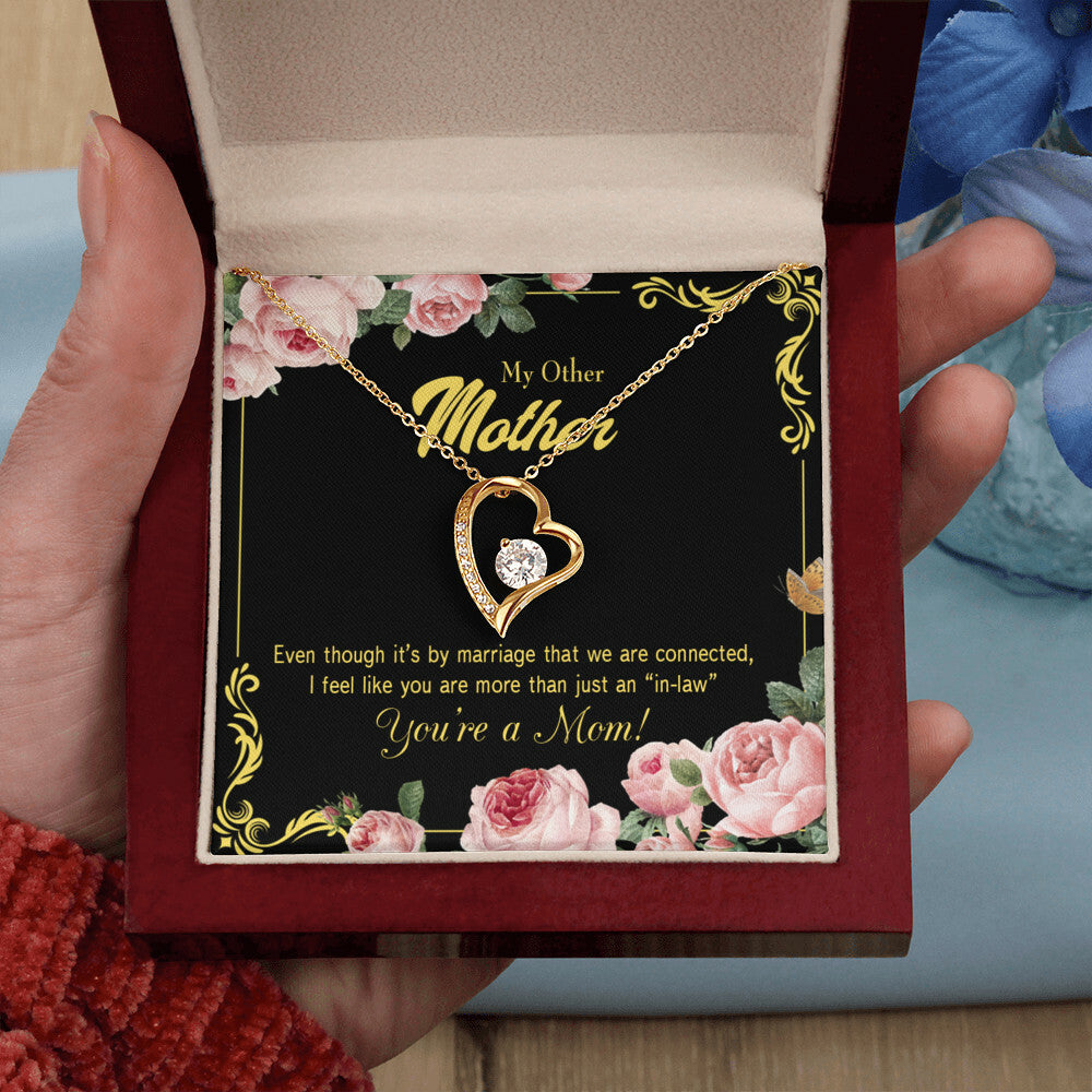 To Mother-in-Law Connected Forever Necklace w Message Card-Express Your Love Gifts