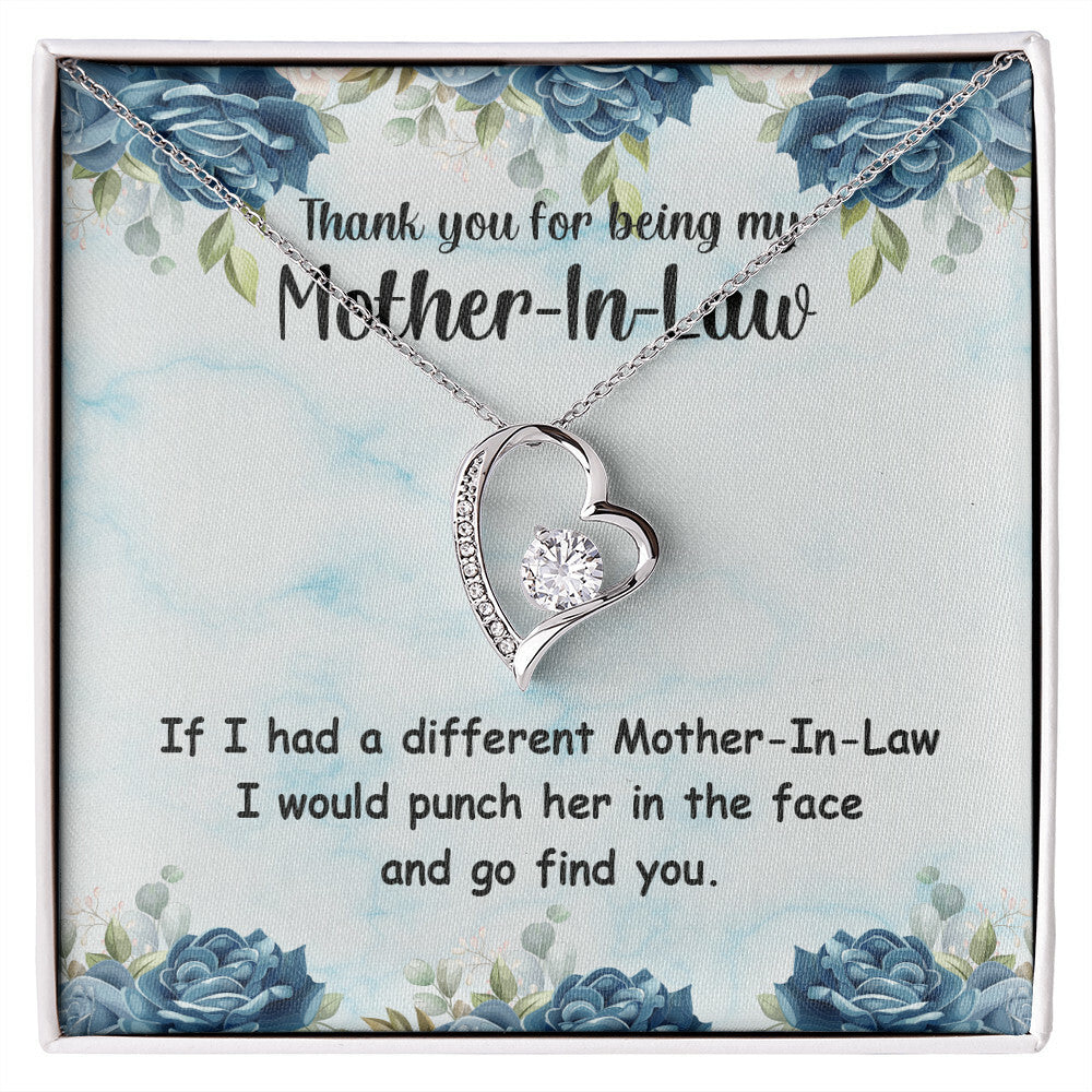 To Mother-in-Law Different Mother-in-Law Forever Necklace w Message Card-Express Your Love Gifts